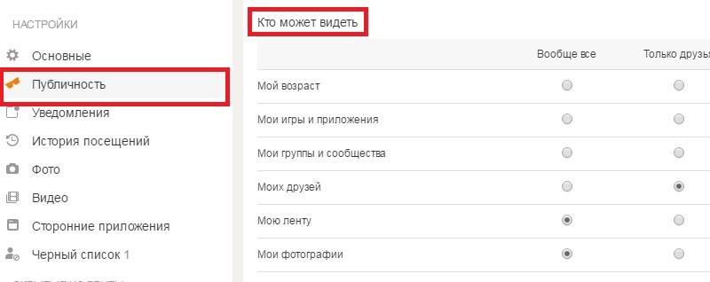приватность закрытого профиля в одноклассниках