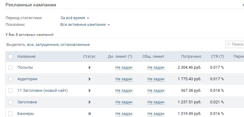 рекламная компания в вк