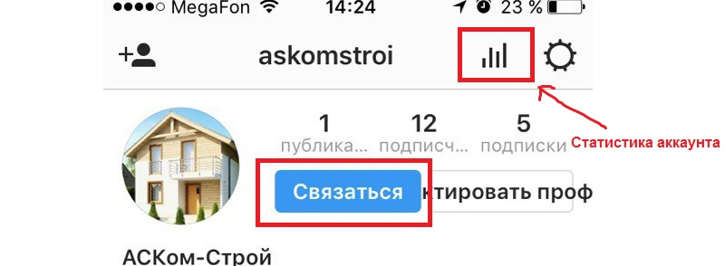 аккаунт для бизнеса в инстаграме с кнопкой связаться