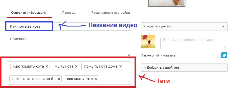 теги для ютуб