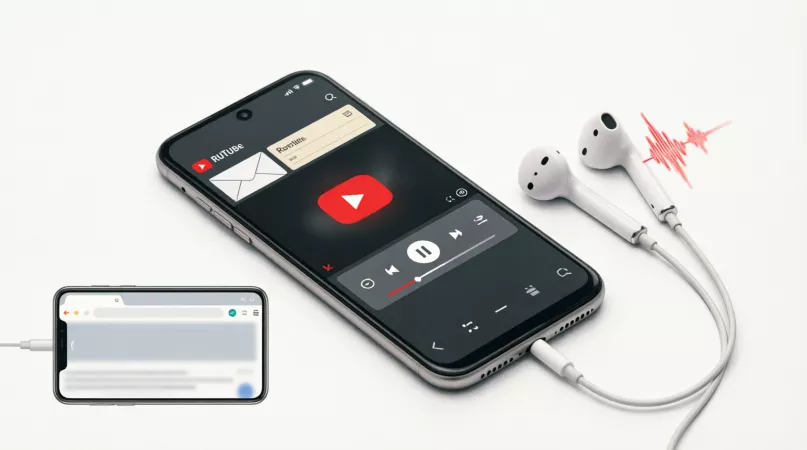 Прослушивание RUTUBE в фоне на телефоне