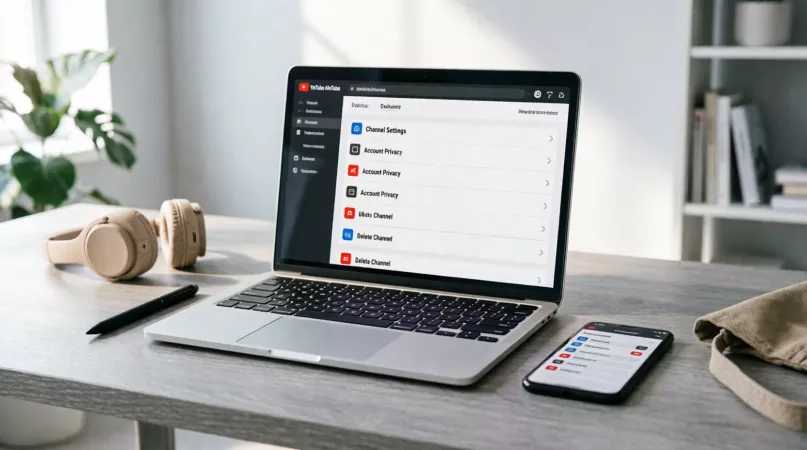 Удаление канала на YouTube через настройки